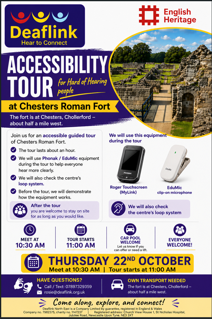 Hearing Loss Support Group Accessibility Tour Chesters Roaman Fort & Museum